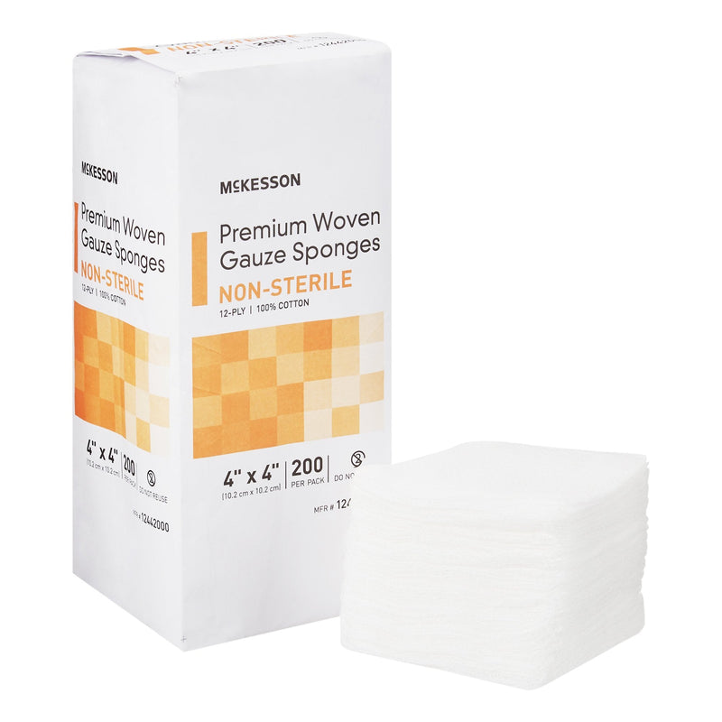 McKesson Brand McKesson Gauze Sponge, 4 x 4 Inch, 12-Ply (2000/CS) 