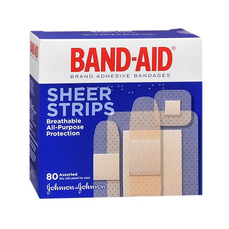 Band-Aid Adhesive Strip, Assorted Sizes (Box of 80)