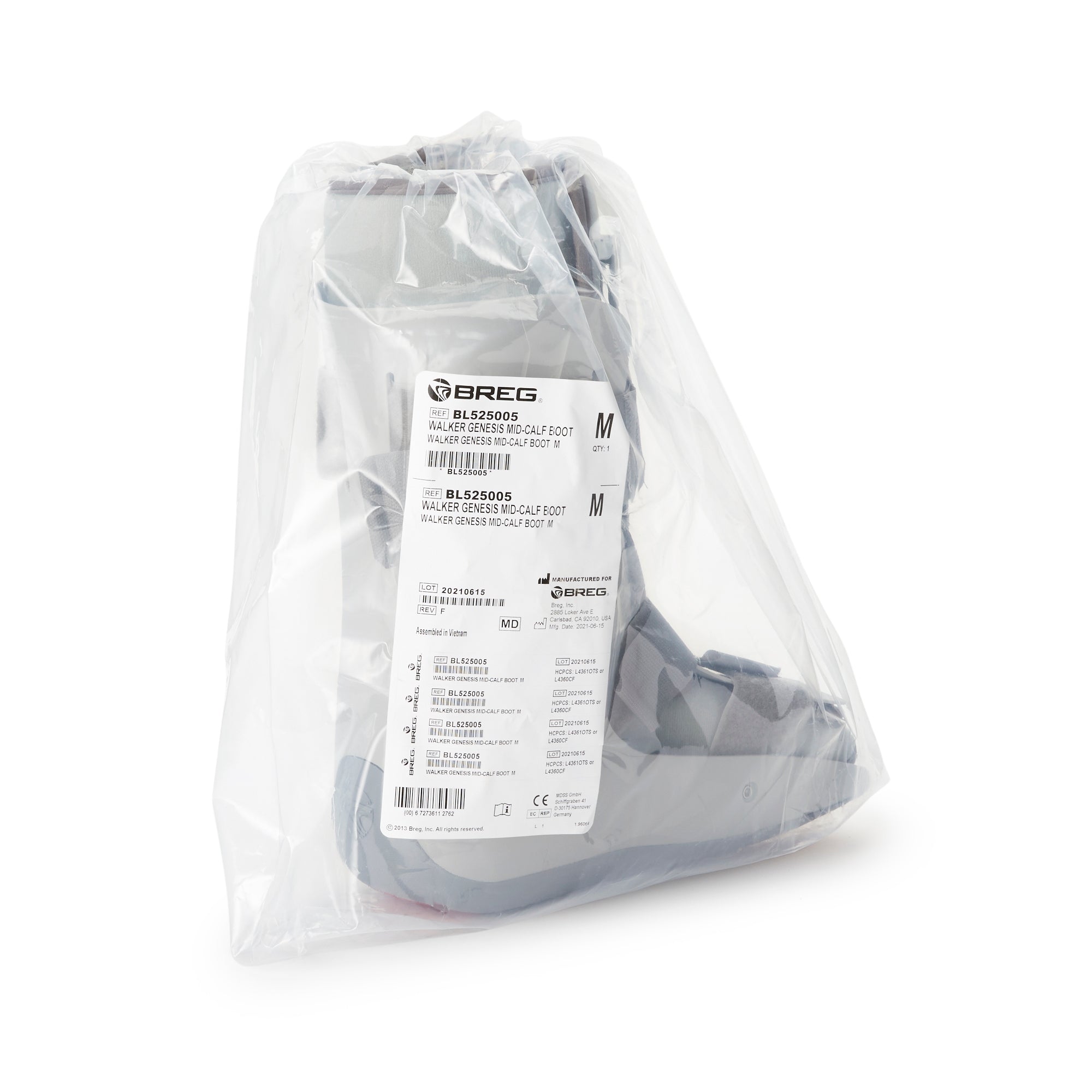 Breg Air Walker Boot Breg Genesis Mid-Calf Pneumatic Adult Medium Mid-Calf 