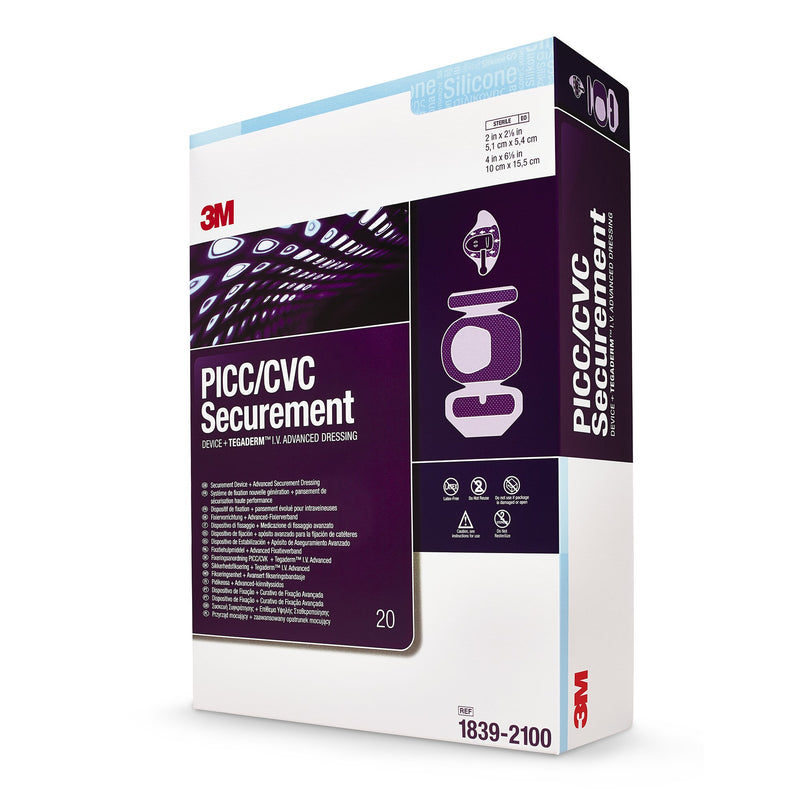 3M PICC/CVC Securement Device + Tegaderm IV Dressing, 6-1/8 x 4 Inch (Case of 80)