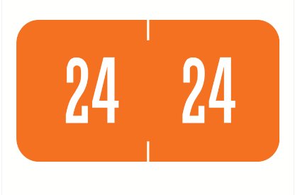 Tabbies Pre-Printed Label Tabbies Chart Tab Orange 24 24 White Date 3/4 X 1-1/2 Inch 