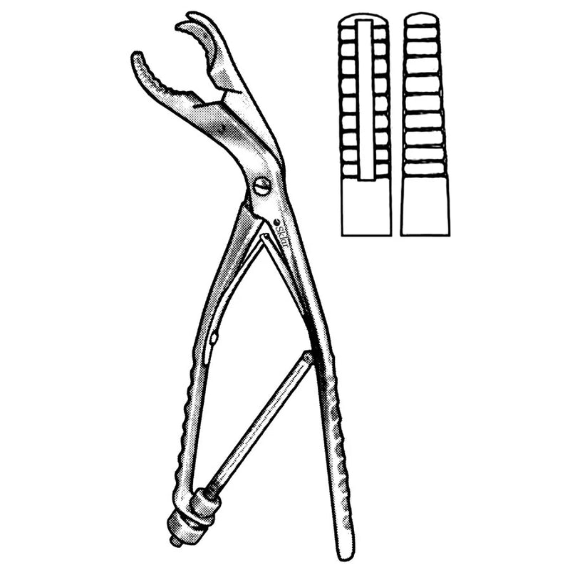 Sklar Ulrich Self-Retaining Bone Holding Forceps - Angled, 11" with Swivel Jaw - 40-2428