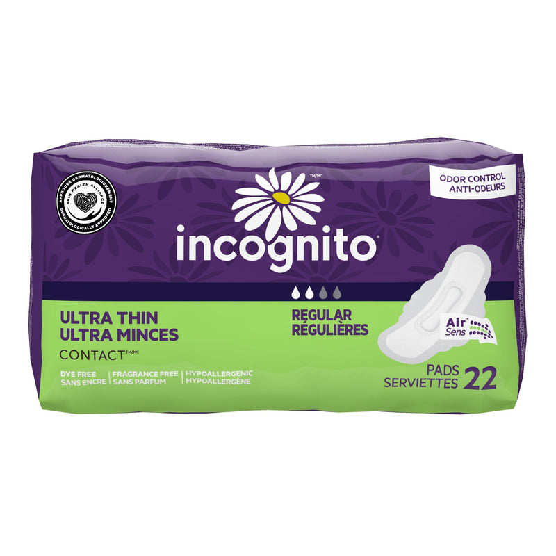 Feminie Pad Incognito Ultra Thin Regular with Wings Regular Absorbency (Case of 176)