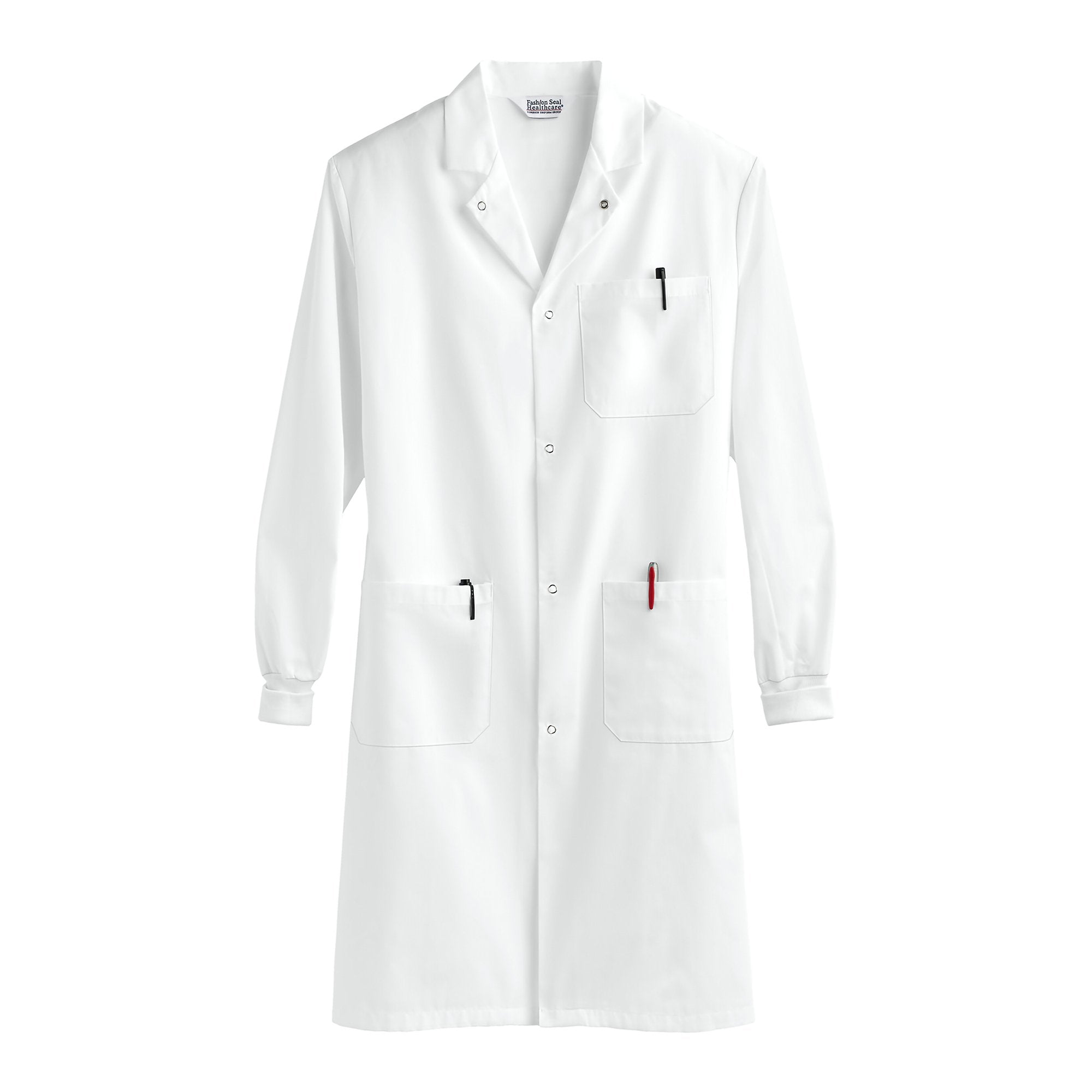 Fashion Seal Uniforms Fashion Seal Healthcare Knit Cuff Lab Coat, Medium, White 