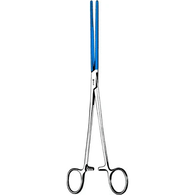 Sklar Blue Electrosurgical Bozeman Uterine Dressing Forceps - 10-1/2", Straight - 91-5307