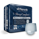 Attends Sleep Comfort Premium Overnight Underwear, Large, 44 – 58 Inches (Case of 64)