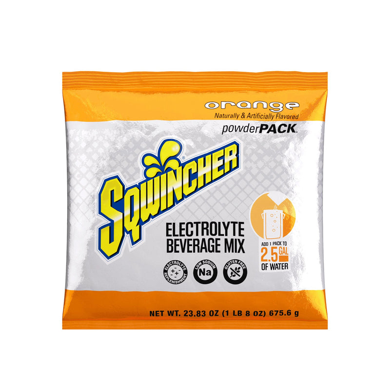 Sqwincher Powder Pack Orange Electrolyte Replenishment Drink Mix (Case of 32 Packs)