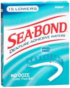 Sea•Bond Denture Adhesive Wafers for Lower Dentures (Box of 15)