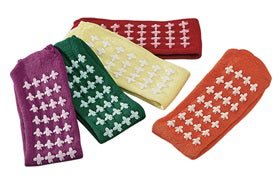 Posey Fall Management Slipper Socks, Yellow, One Size Fits Most (Box of 12 Pairs)