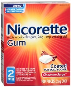 Nicorette Stop Smoking Aid, 2 mg Strength, Cinnamon Surge (Box of 100)