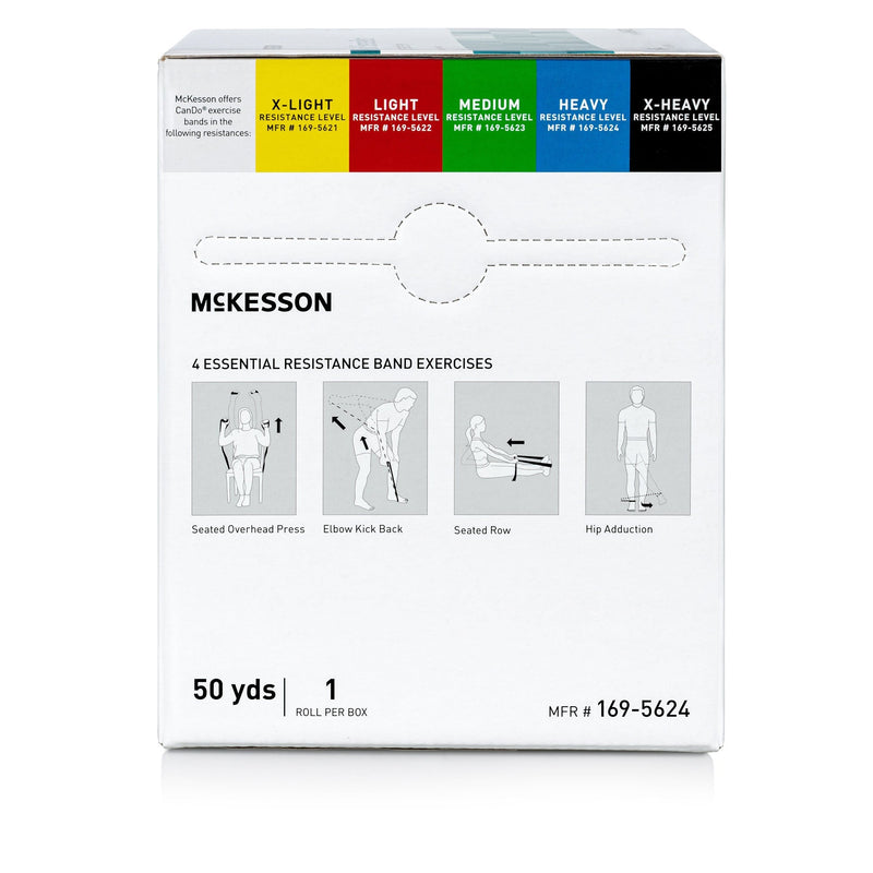 McKesson Exercise Resistance Band, Blue, 5 Inch x 50 Yard, Heavy Resistance 