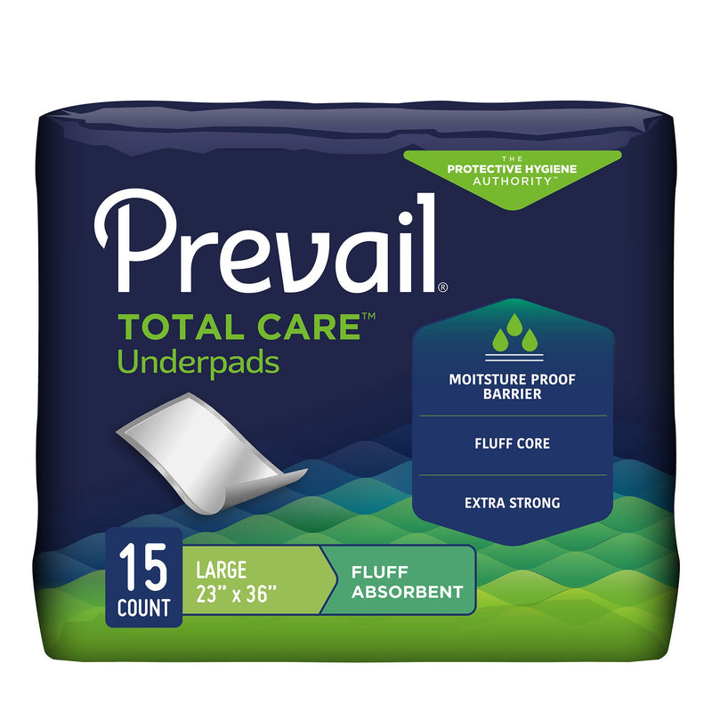Prevail Total Care Fluff Underpads, Large (Case of 120)