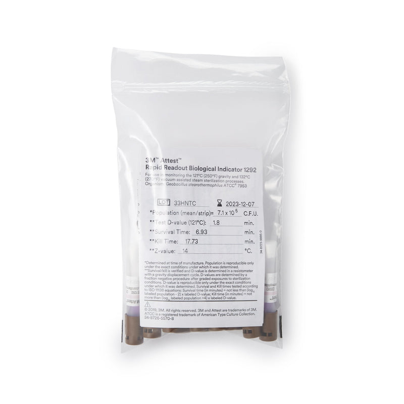 Solventum Corporation 3M Attest Rapid 5 Steam-Plus Sterilization Biological Indicator Pack (64/CS) 