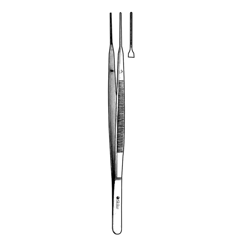 Sklar Gerald Tissue Forceps - 9", Straight, 1x2 Rows Atraumatic Teeth - 47-1197