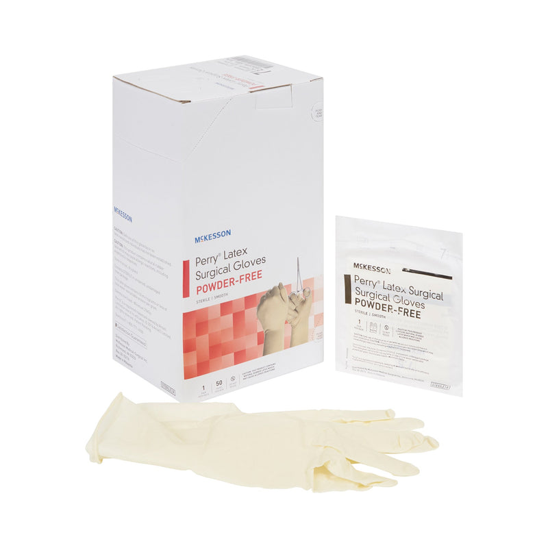 McKesson Perry Performance Plus Surgical Glove, Size 7.5, Cream (Case of 4 Boxes)