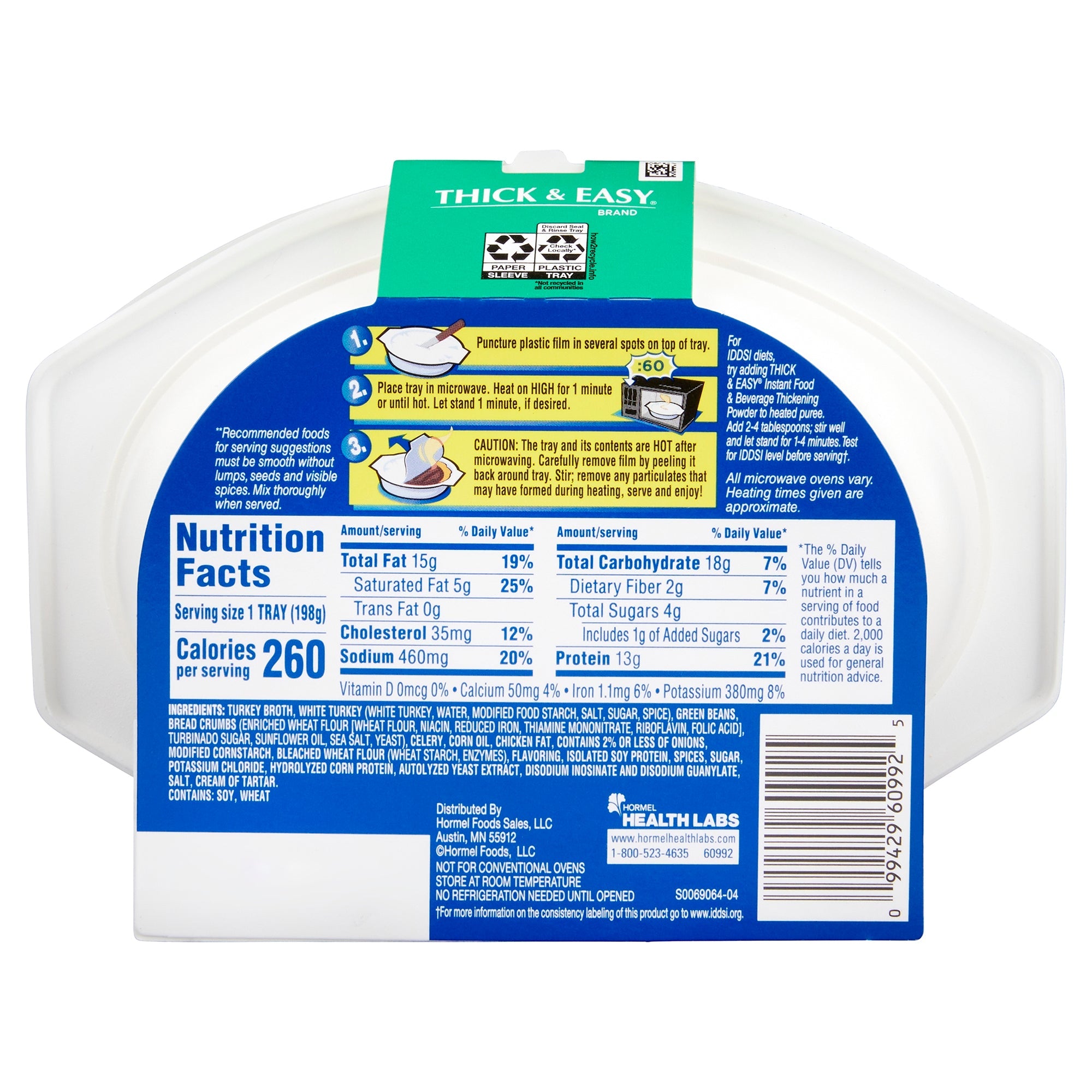 Lyons Magnus LLC Thick & Easy Purées Turkey with Stuffing and Green Beans Purée Thickened Food (7/CS) 