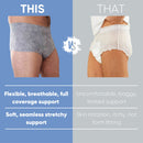 Nexwear Men's Pull-On Absorbent Underwear, Large, Gray (Case of 60)