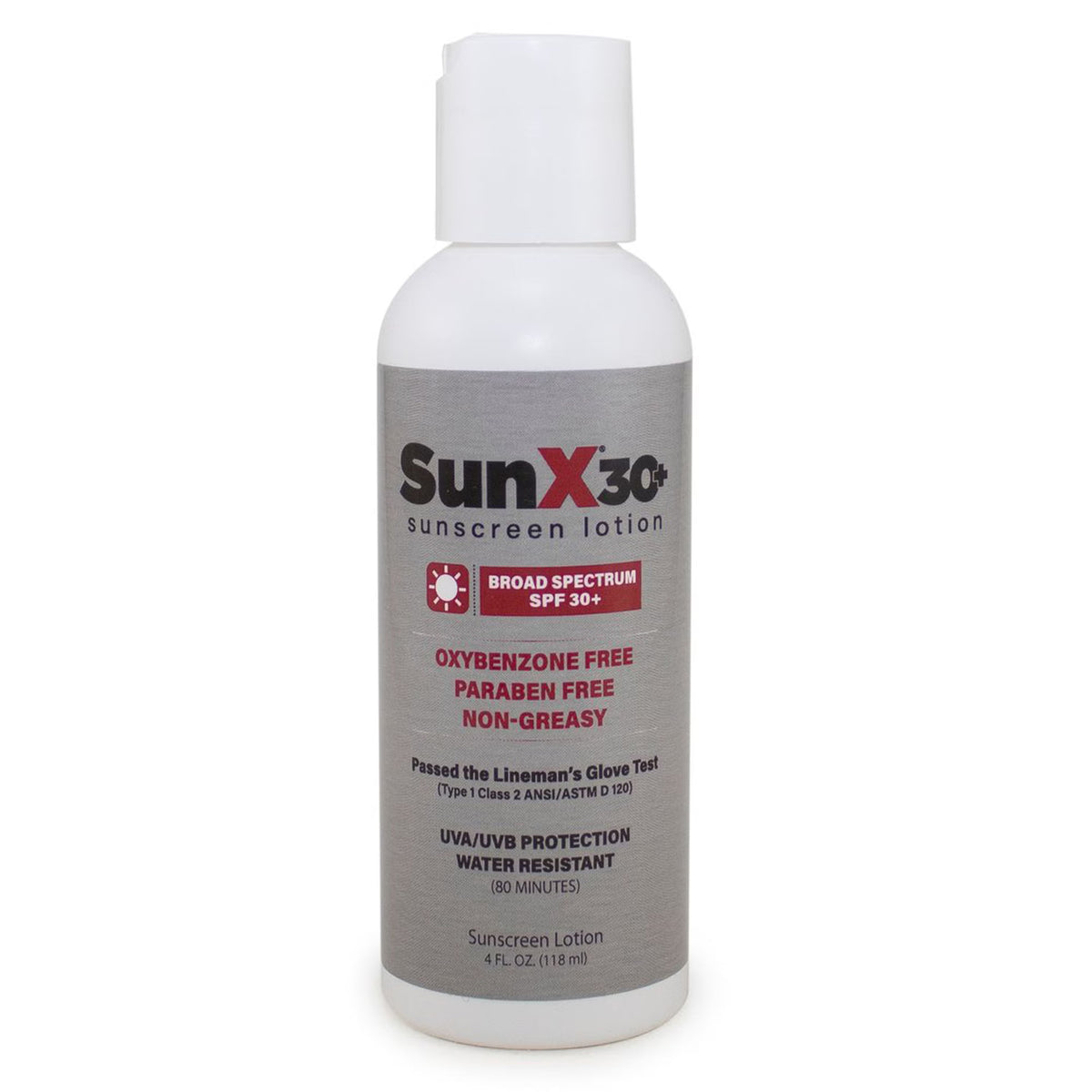 SunX SPF 30+ Sunscreen, 4-ounce Bottle (Case of 12)