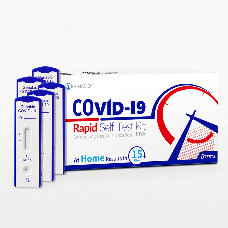 Genabio COVID-19 at Home Rapid Self-Test Kit, Five Tests per Pack (Case of 270)