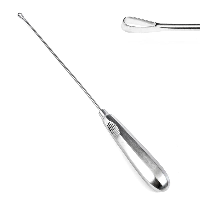 Sklar Recamier Uterine Curette - 12-1/2", Blunt, Malleable Shaft,