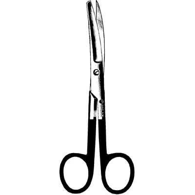 Sklarhone Super-Cut Operating Scissors - 5-1/2", Curved, Sharp/Blunt, 1 Razor Edge, 1 Micro-Serrated Edge - 15-3449