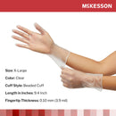 McKesson Confiderm Vinyl Exam Glove, Extra Large, Clear (Box of 50)