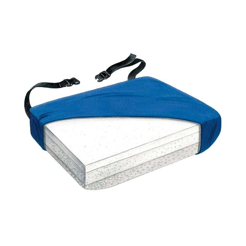 SkiL-Care Foam and Gel Bariatric Seat Cushion, 24 x 18 x 3 Inch, Blue (Each)
