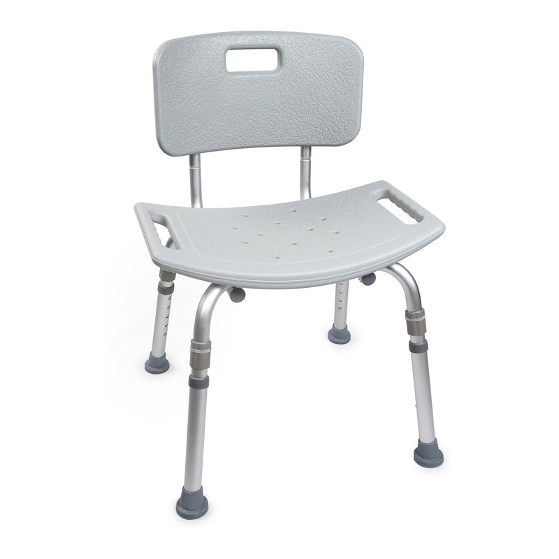 McKesson Removable Back Aluminum Bath Bench, 15.5 – 19.5 Inch, Gray (Case of 4)