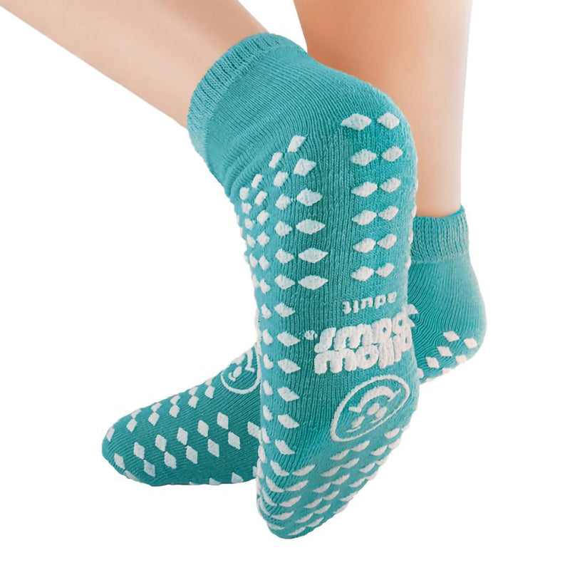Pillow Paws Slipper Socks Double Print, One Size Fits Most, Teal (Case of 48 Pairs)