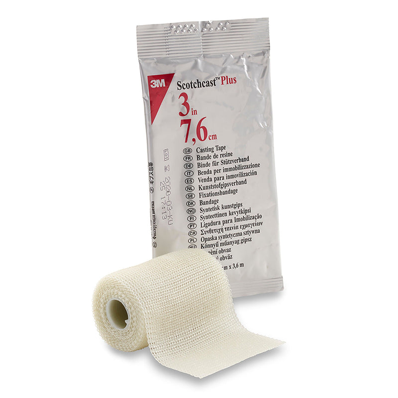 3M Scotchcast Plus White Cast Tape, 3 Inch x 4 Yard (Box of 10 Rolls)