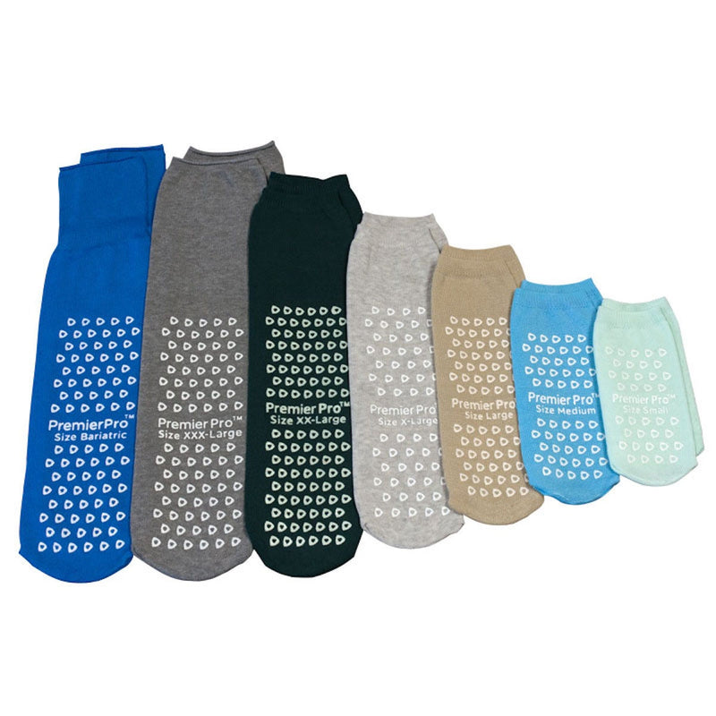 Slipper Socks PremierPro Unisex Adult Medium Single Tread Single Patient Use Light Blue (Case of 48)