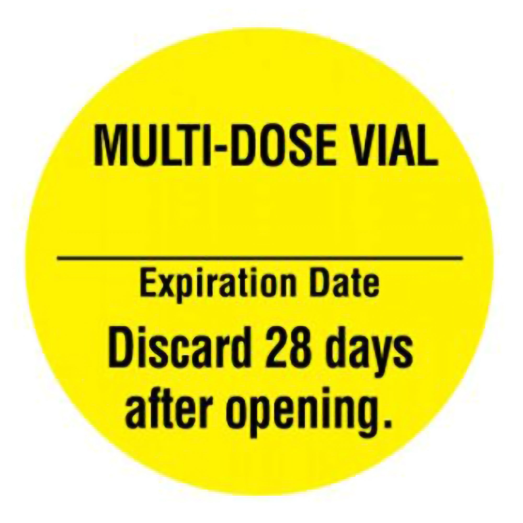 United Ad Label "Multi-Dose Vial Expiration Date __________ Discard 28 Days after Opening" Label 
