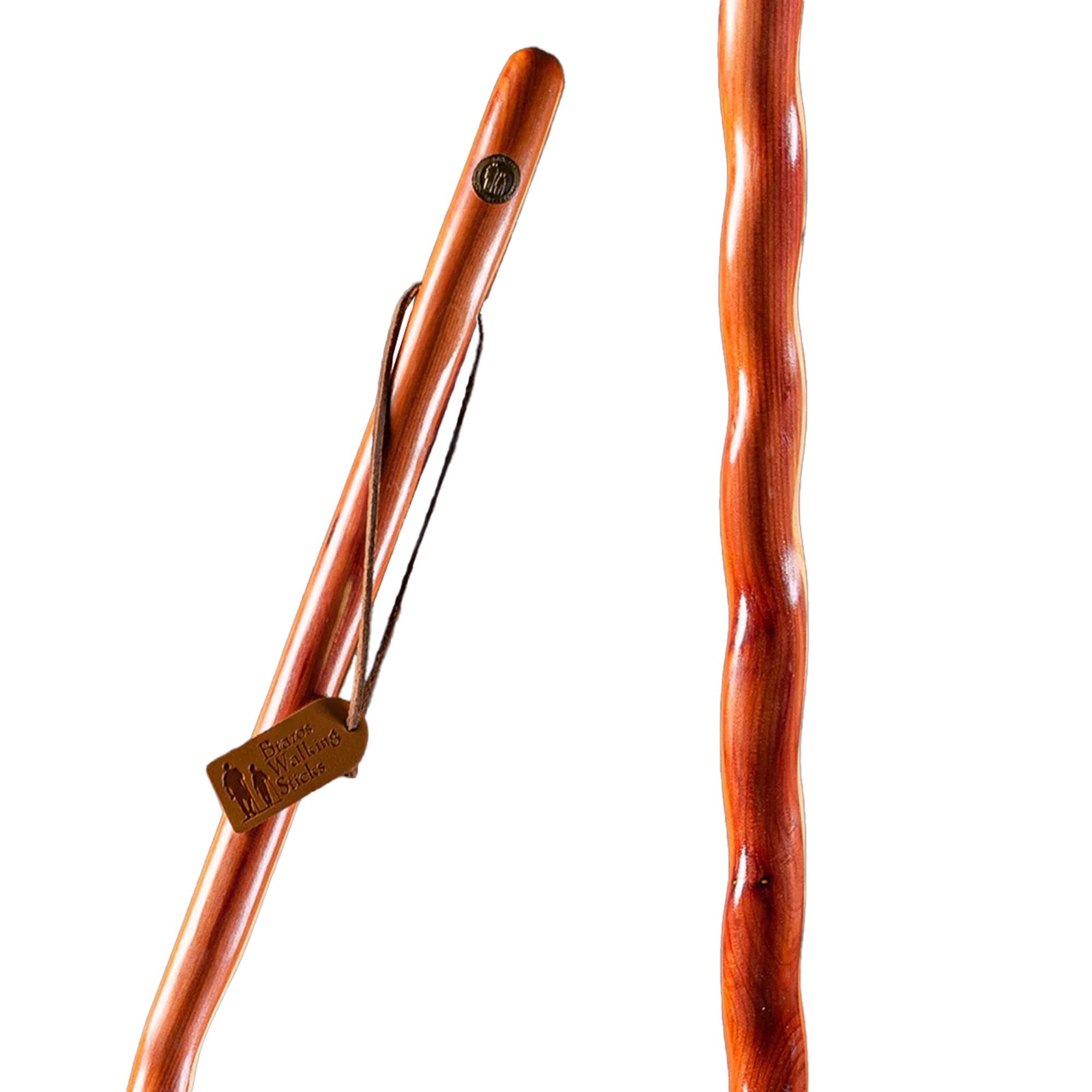 Mabis Healthcare Brazos Twisted Cedar Backpacker Handcrafted Walking Stick, 58-Inch 