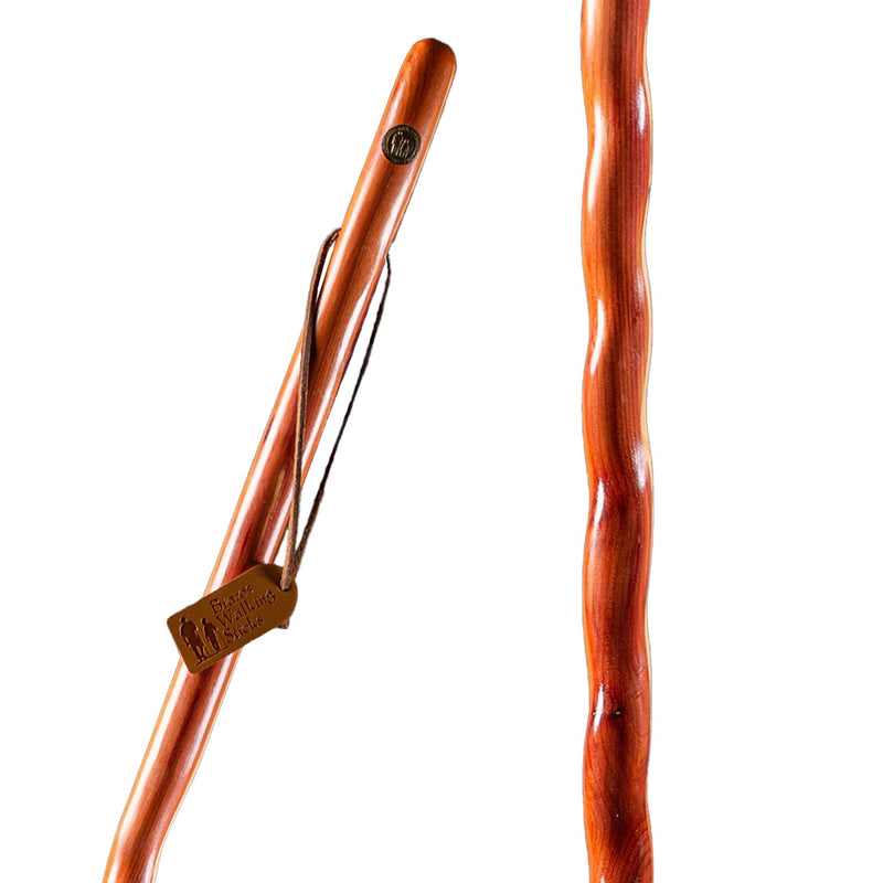 Mabis Healthcare Brazos Twisted Cedar Backpacker Handcrafted Walking Stick, 58-Inch 