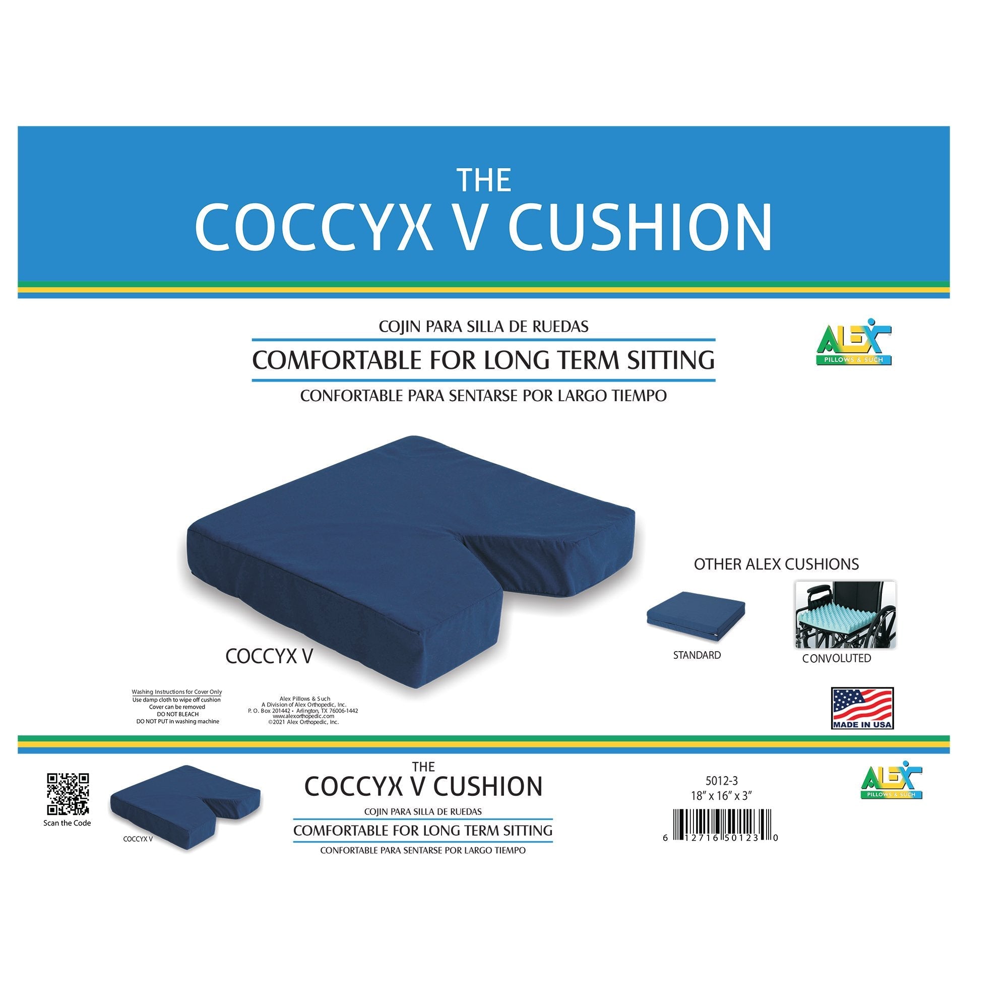 Alex Ortho Hermell Products Coccyx Seat Cushion 