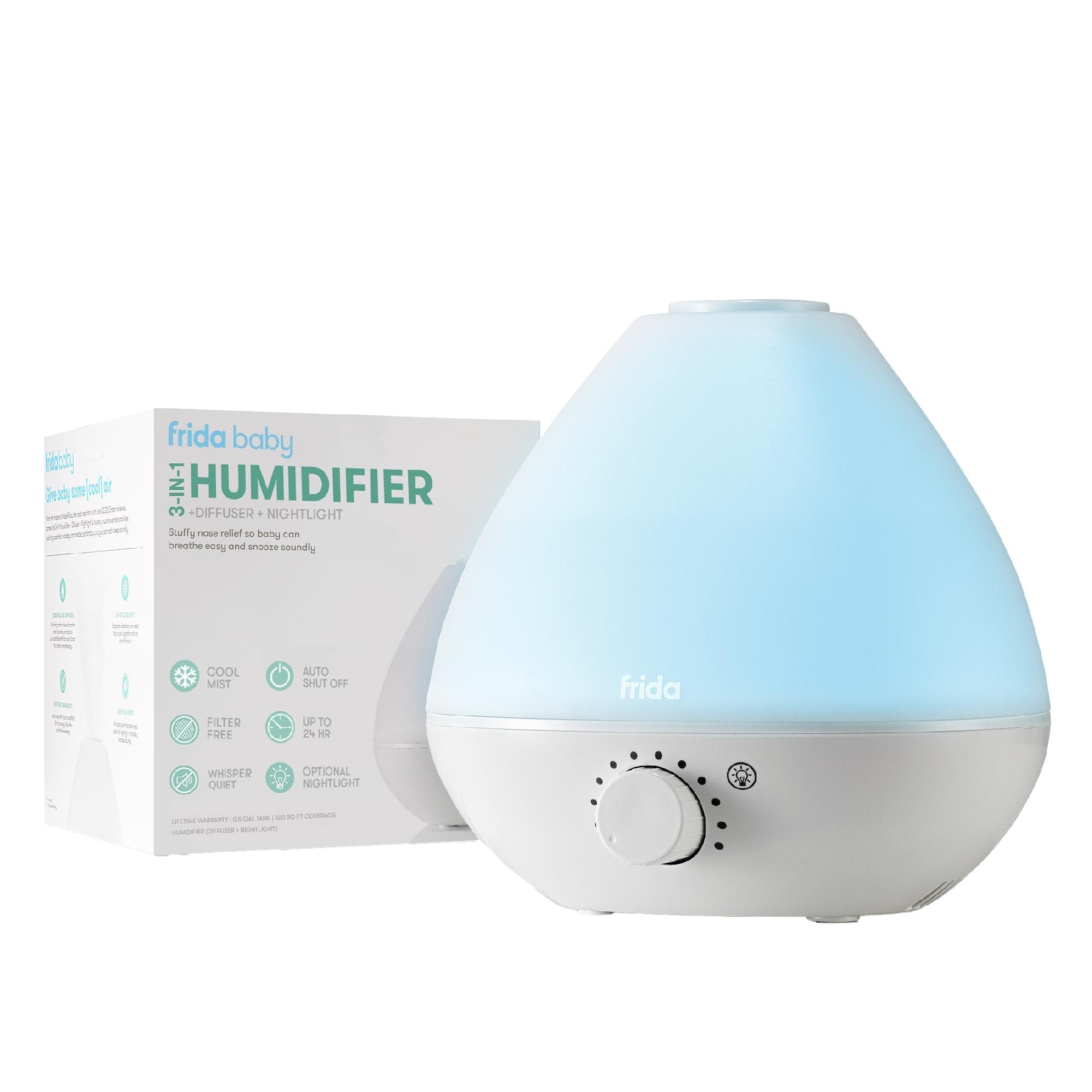 Fridababy LLC Humidifier with Deiffuser and Nightlight BreatheFrida 0.5 Gallon Tank Adult / Pediatric (4/CS) 