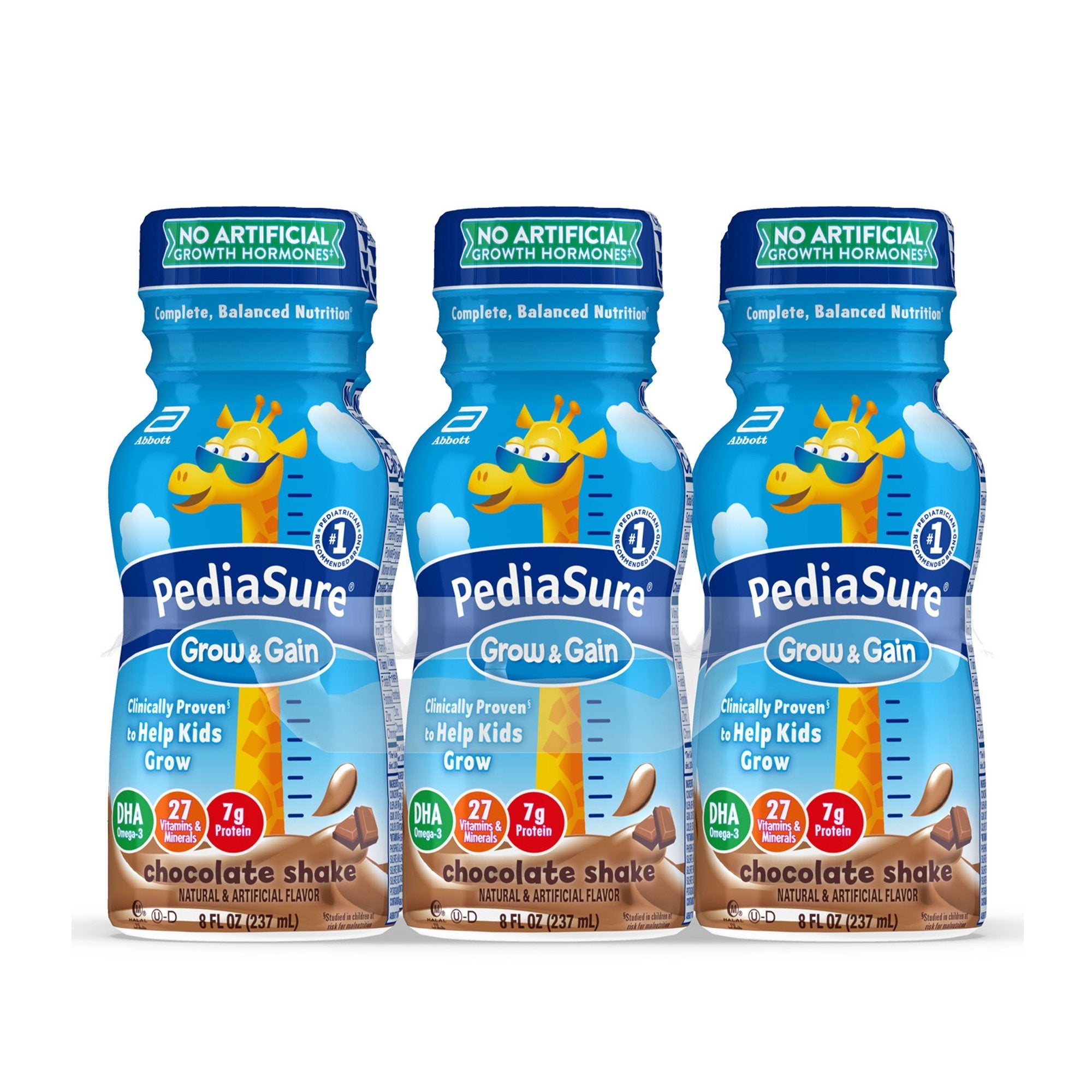Abbott Nutrition PediaSure Grow & Gain Chocolate Shake, 8-ounce bottle (24/CS) 