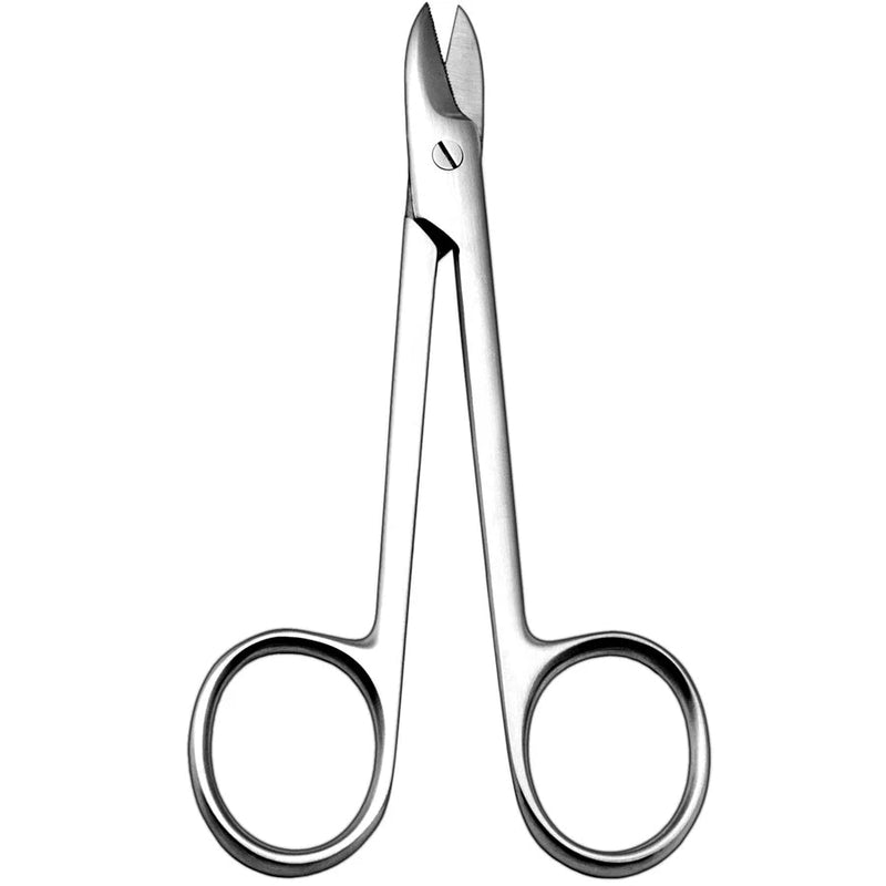 Econo Suture Wire Cutting Scissors - 4-1/2", Straight, Serrated, Disposable, BX 12 - 21-363 