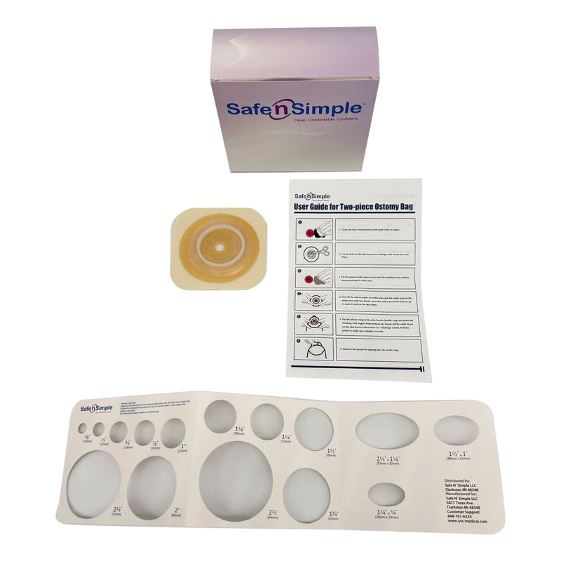 Ostomy Barrier Trim to Fit, Extended Wear Without Tape 45 mm Flange Hydrocolloid Up to 1-1/4 Inch Opening 4 X 4 Inch (Case of 40)