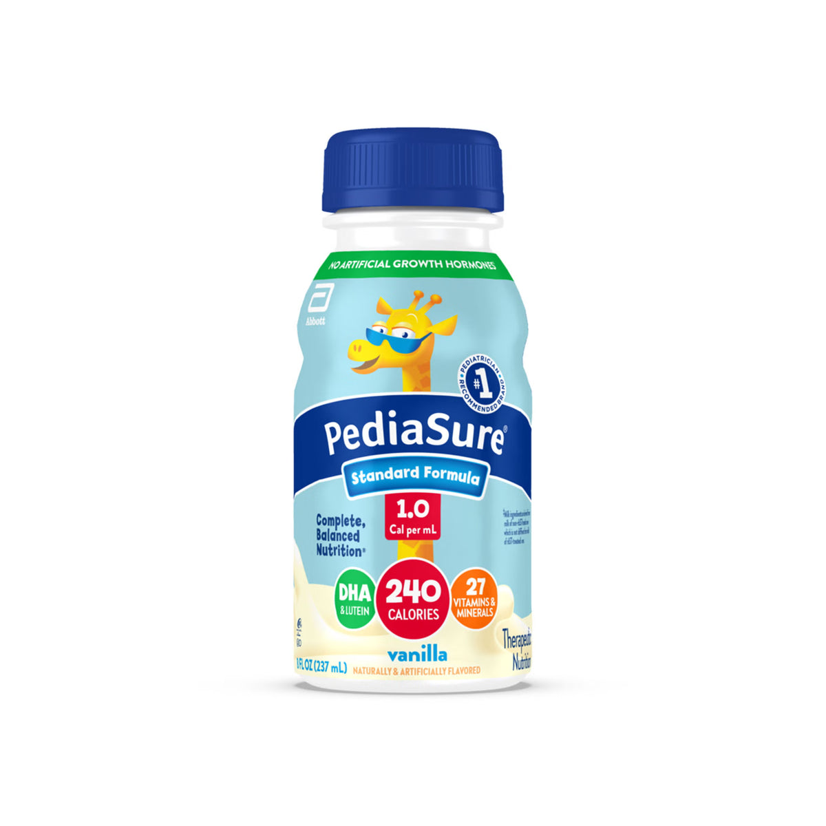 Pediatric Tube Feeding Formula PediaSure Enteral 1.0 Cal Vanilla 8 oz. Bottle Liquid Calories (Case of 24)