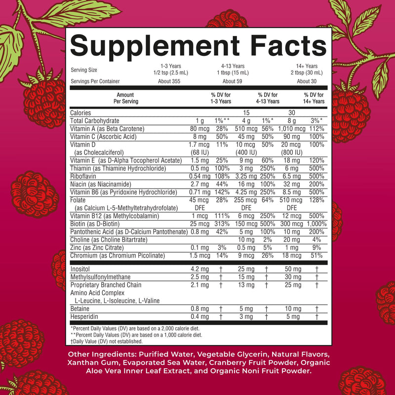 Mary Ruth's Liquid Morning Multivitamin, Raspberry Flavor, 30-ounce Bottle