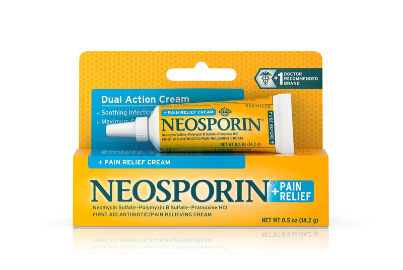 Neosporin + Pain Relief Cream Maximum Strength, 0.5-ounce tube (Case of 72)