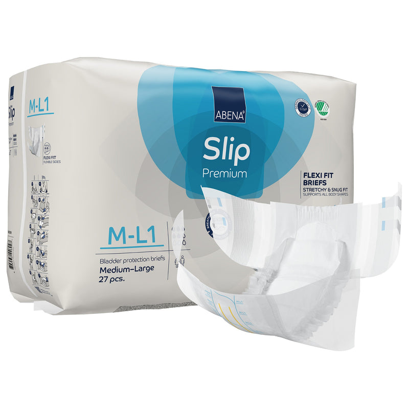 Abena Slip Premium Flexi Fit Incontinence Briefs, M-L1 (Case of 108)