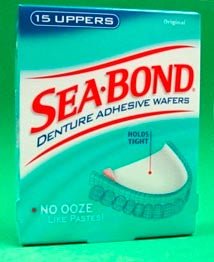 Sea•Bond Denture Adhesive Wafers for Upper Dentures (Box of 15)