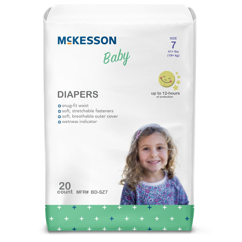 McKesson Baby Diaper, Size 7 for Children weighing 41+ lbs. (Case of 4)