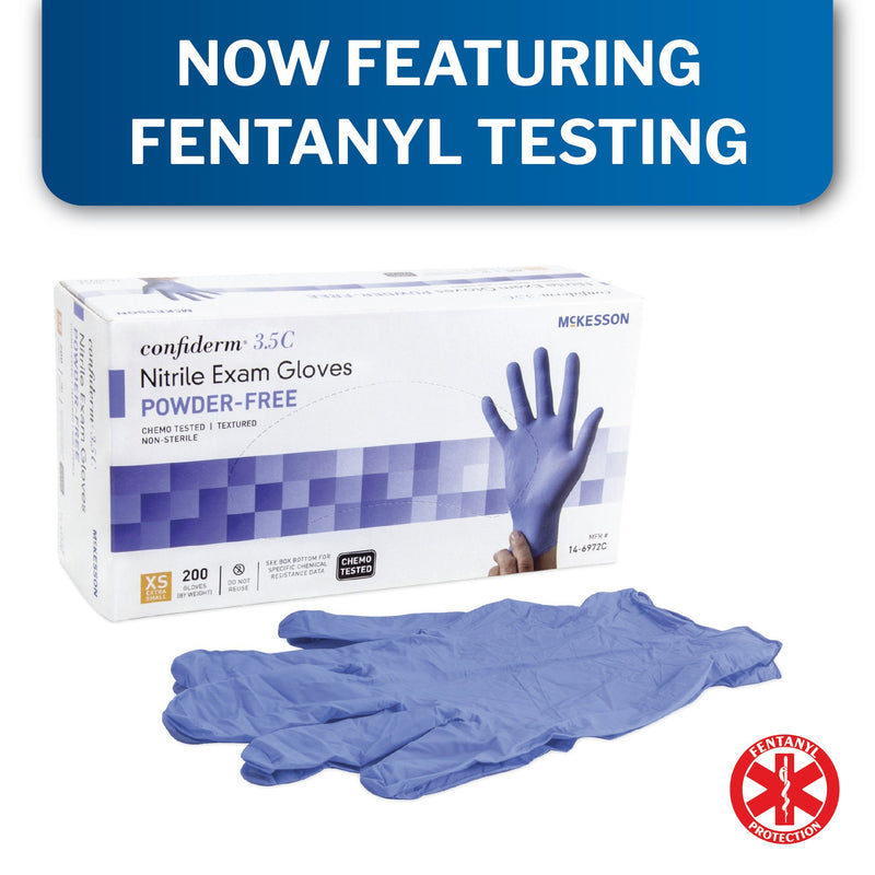 McKesson Confiderm 3.5C Nitrile Exam Glove, Extra Small, Blue (Case of 2000)
