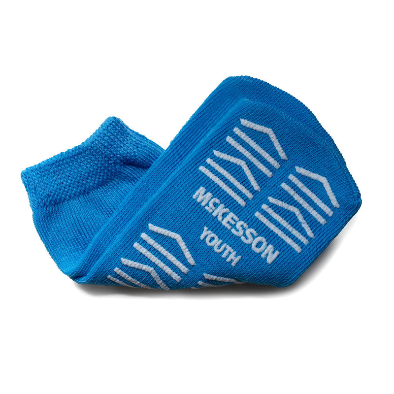McKesson Slipper Socks, Single Tread, Youth Size, Light Blue (Case of 48 Pairs)