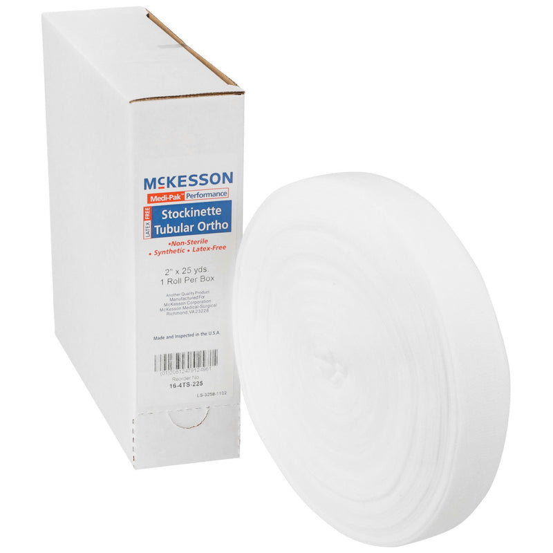 McKesson White Polyester Tubular Stockinette, 2 Inch x 25 Yard (Case of 12 Rolls)