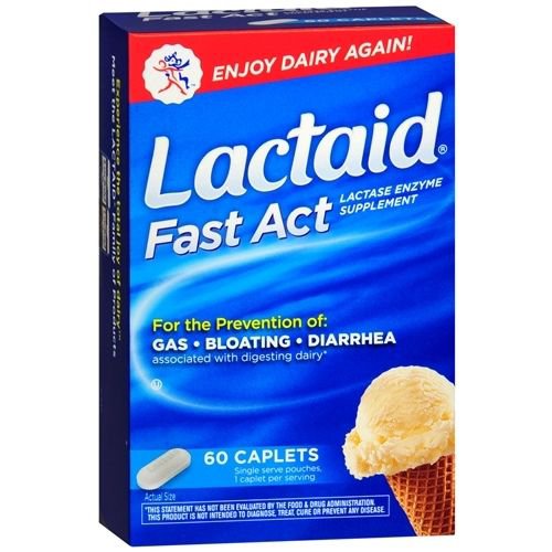 J & J Sales Lactaid Fast Act Lactase Enzyme Dietary Supplement 