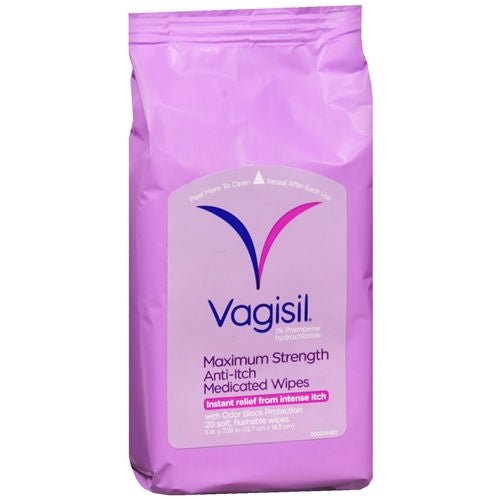 Vagisil Medicated Anti-Itch Wipes Maximum Strength (Carton of 12)